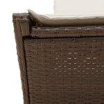 vidaXL Chaise longue double avec coussins marron résine tressée
