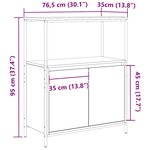 vidaXL Meuble de salle de bain avec étagères sonoma gris 76 5x35x95 cm