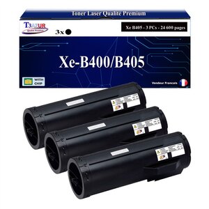 T3AZUR -3x Toners compatibles avec Xerox VersaLink B400 B405 (106R03584/106R03582/106R03580) - Noir