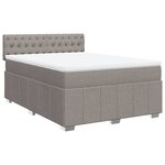 vidaXL Sommier à lattes de lit avec matelas Taupe 140x200 cm Tissu