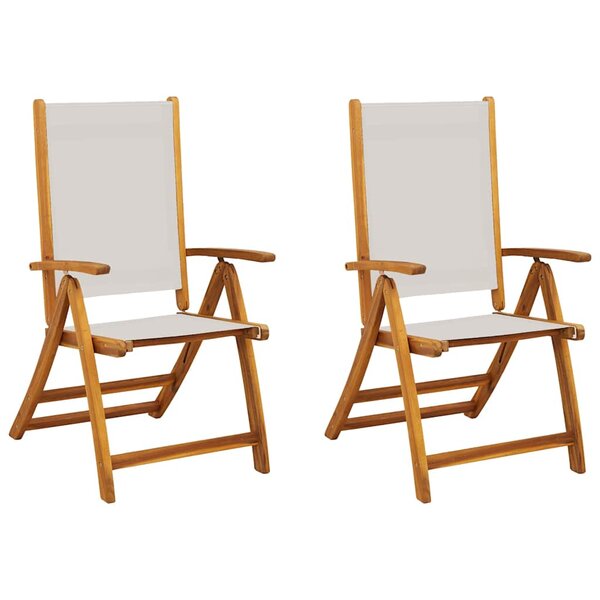 vidaXL Chaises pliables de jardin lot de 2 bois d'acacia et textilène