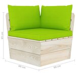vidaXL Salon de jardin palette 7 Pièces avec coussins bois d'épicéa
