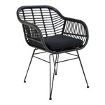 6 Fauteuils de jardin noirs TRIESTE