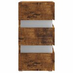 vidaXL Table de chevet à LED chêne fumé 45x35x67 cm bois d'ingénierie
