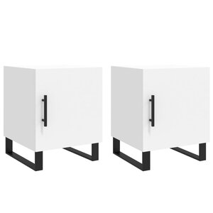 vidaXL Tables de chevet 2 Pièces blanc 40x40x50 cm bois d’ingénierie