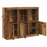 vidaXL Buffet LED 3 Pièces Bois ancien 123 x 37 x 100 cm