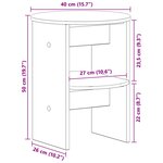 vidaXL Meuble d'appoint Chêne Fumé Ø40 x 50 cm Bois d’ingénierie