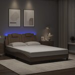 vidaXL Cadre de lit Viana avec LED sans matelas cappuccino 120x200 cm