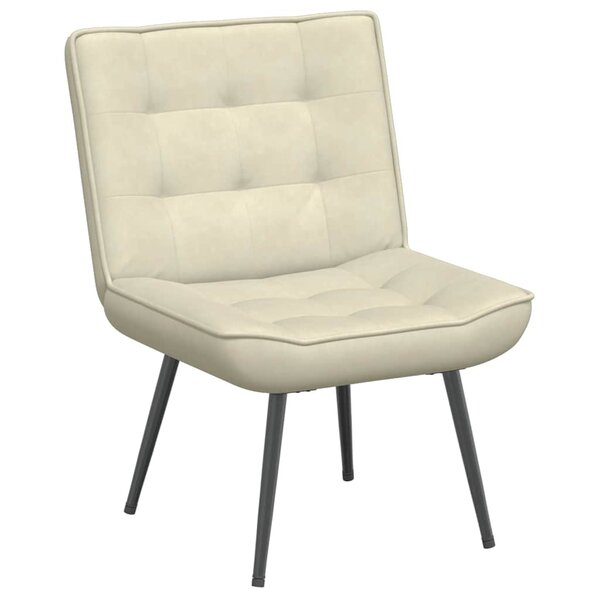 vidaXL Chaise de relaxation crème 64x74x84 cm velours