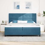 vidaXL Lit à ressorts avec matelas Bleu 100 x 200 cm Velours