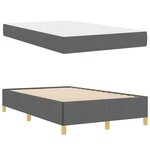 vidaXL Cadre de lit avec matelas Gris foncé 120 x 200 cm tissu