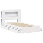 vidaXL Cadre de lit avec rangement Blanc 75 x 190 cm Bois d'ingénierie