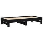 vidaXL Lit coulissant sans matelas noir 2x(90x190) cm