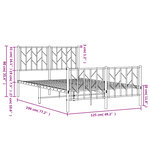 vidaXL Cadre de lit métal sans matelas et pied de lit blanc 120x190 cm