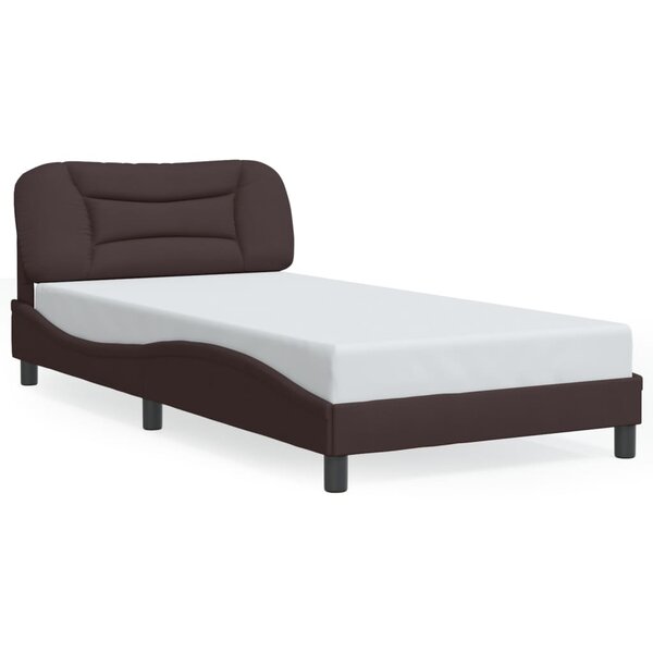 vidaXL Cadre de lit sans matelas Hvar marron foncé 100x200 cm tissu