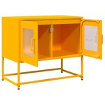 vidaXL Meuble TV jaune moutarde 68x39x60 5 cm acier laminé à froid