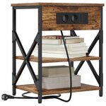 vidaXL Cabinet de chevet Chêne fumé 41 x 31 x 51 cm Bois d'ingénierie