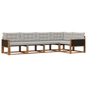 vidaXL Ensemble de canapés d'extérieur 5 pc Naturel et gris clair