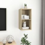 vidaXL Meuble TV mural Chêne sonoma 37x37x72 cm Bois d’ingénierie