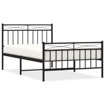 vidaXL Cadre de lit métal avec tête de lit/pied de lit noir 107x203 cm