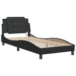 vidaXL Cadre de lit avec LED sans matelas Zadar noir 90x200 cm