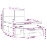 vidaXL Sommier à lattes de lit et matelas Gris foncé 140x200cm Velours