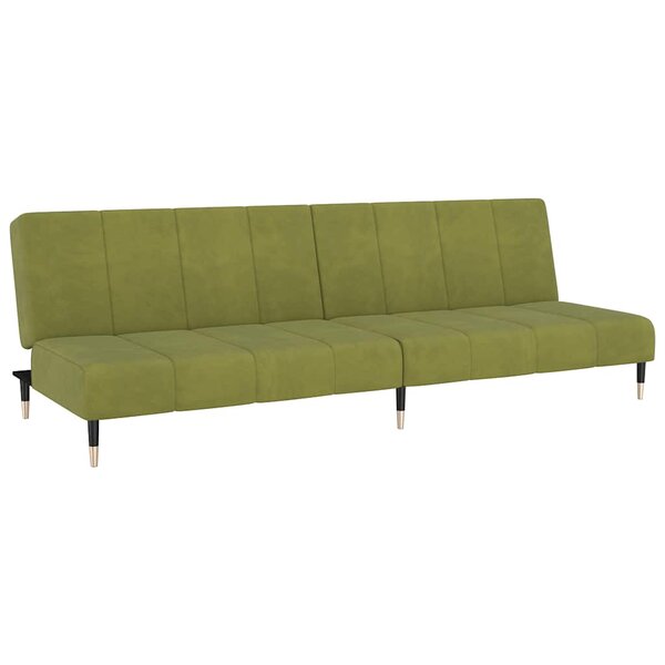 vidaXL Canapé-lit à 2 places vert clair velours