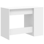 Bureau table poste de travail meuble d'ordinateur informatique étude 102 x 50 x 75 cm bois d'ingénierie blanc 02_0023503