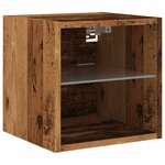vidaXL Meubles TV muraux et lumières LED 2Pièces vieux bois 30x28 5x30cm