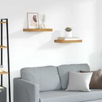 vidaXL Étagère Murale 2 Pièces Marron 40 x 23 5 x 4 cm Bois d'ingénierie