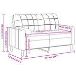 vidaXL Canapé 2 places avec oreillers bordeaux 120 cm velours