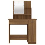 vidaXL Coiffeuse avec LED Chêne marron 86 5x35x136 cm