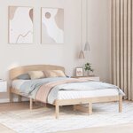 vidaXL Cadre de lit avec tête de lit Naturel 120 x 190 cm Pin massif