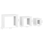 vidaXL Tables basses gigognes 3 Pièces Blanc Bois d’ingénierie