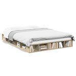 vidaXL Cadre de lit chêne sonoma 150x200 cm bois d'ingénierie