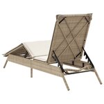 vidaXL Chaise longue avec coussin beige résine tressée