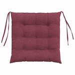 vidaXL Coussins de siège 4 Pièces Bordeaux 40 x 40 x 6 cm tissu