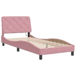 vidaXL Cadre de lit avec LED sans matelas rose 90x200 cm velours