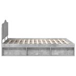 vidaXL Cadre de lit avec tête de lit Béton 160 x 200 cm Pin massif