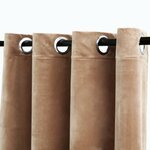 vidaXL Rideau occultant avec anneaux en métal Velours Beige 290x245 cm