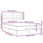 VidaXL Cadre de lit ottoman avec matelas gris foncé 140x190 cm tissu