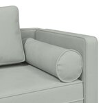 vidaXL Chaise longue avec coussins gris clair velours