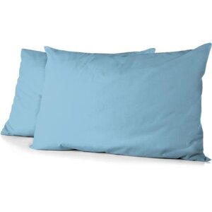 2 taies d'oreiller microfibre 82 g 50 x 70 cm - Bleu ciel
