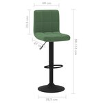 vidaXL Tabourets de bar lot de 2 vert foncé velours