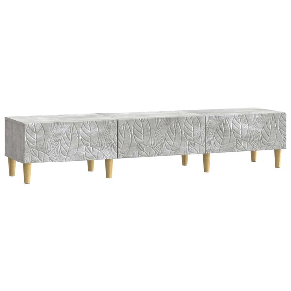 vidaXL Meuble TV 147 x 34 5 x 30 cm Gris béton Bois d'ingénierie