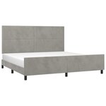 vidaXL Cadre de lit sans matelas gris clair 200x200 cm velours