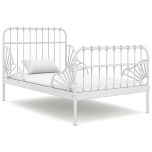 vidaXL Cadre de lit extensible sans matelas blanc métal 80x130/200 cm