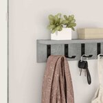 vidaXL Porte-manteau mural avec étagère Gris béton 40 x 10.5 x 10.5 cm