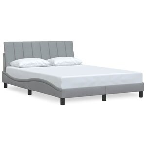 vidaXL Cadre de lit sans matelas Hanko gris clair 120x200 cm tissu