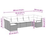 Ensemble de canapé de jardin vidaXL 7 pièces avec coussins gris clair poly rattan